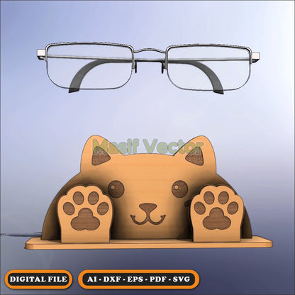 Laser Cut Files - Eyeglasses Holder Cat