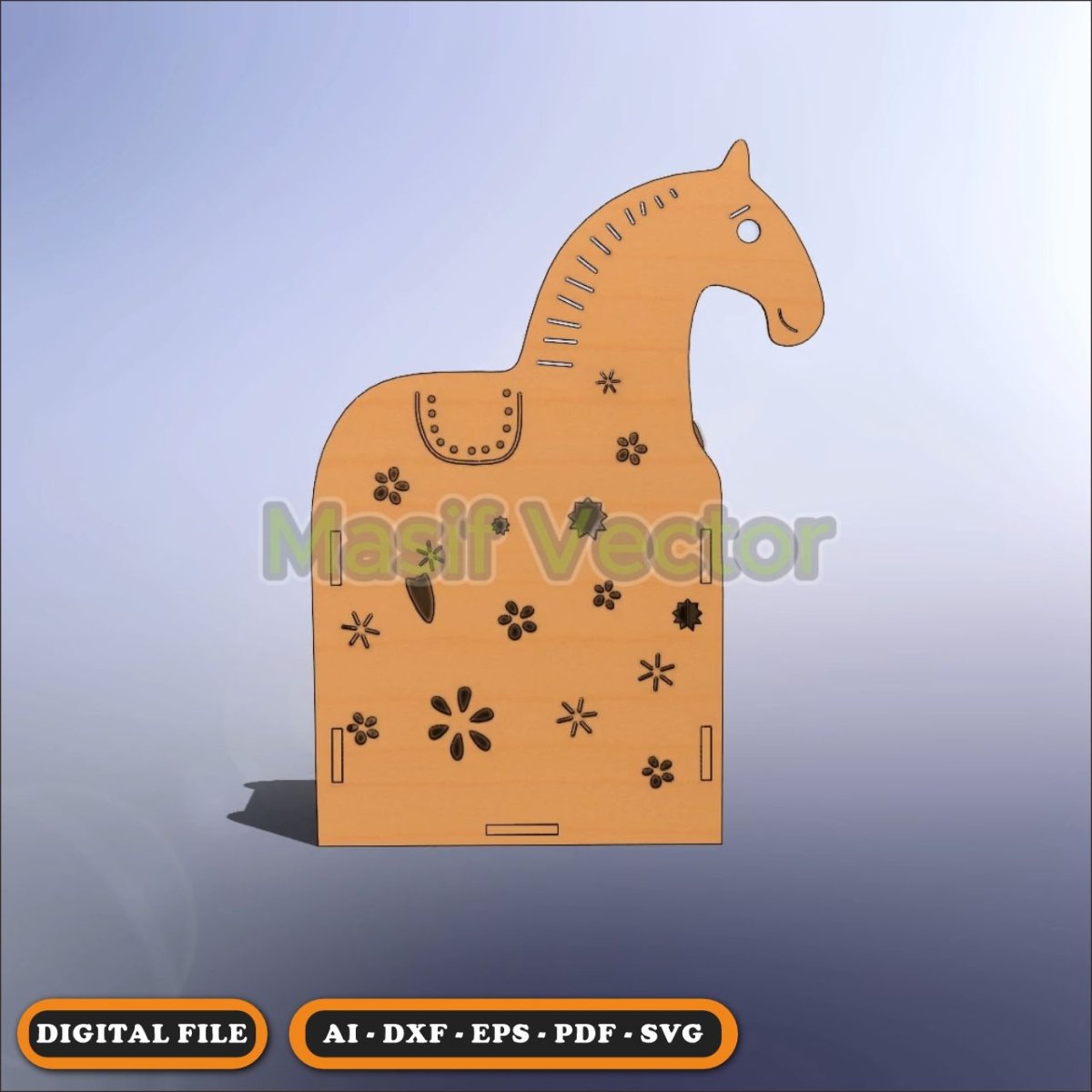 FREE Laser Cut Files - Horse Pen Holder - Storage Box - Masif Vector