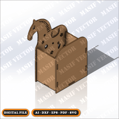 FREE Laser Cut Files - Horse Pen Holder - Storage Box - Masif Vector