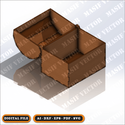 FREE Laser Cutting Files - Pirate Chest - Storage Box - Masif Vector