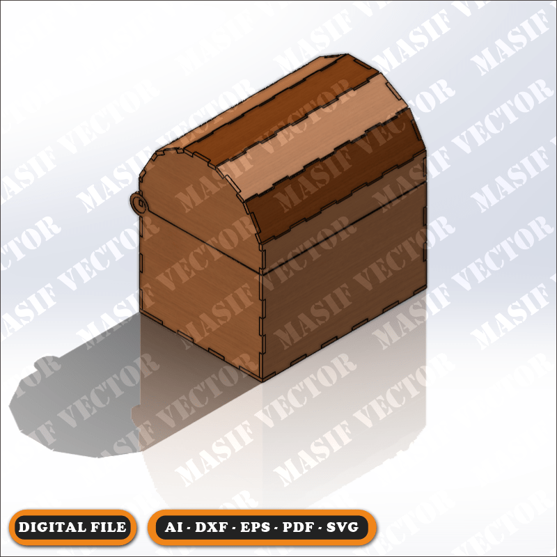 FREE Laser Cutting Files - Pirate Chest - Storage Box - Masif Vector