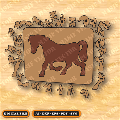 Laser Cut Files - Horse Puzzle - Puzzle - Masif Vector