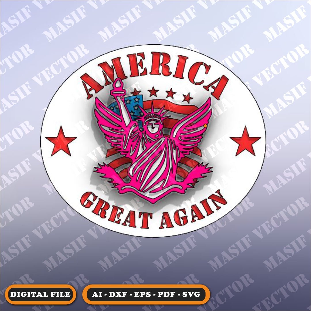 Laser Cut Files - Multilayer America Great Again - Multilayer Home Decor - Masif Vector