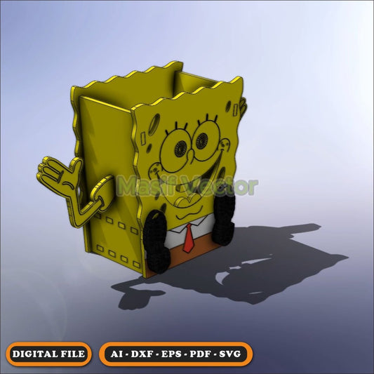 Laser Cut Files - SpongeBob Storage Box - Storage Box - Masif Vector