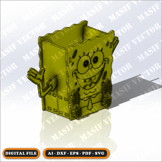 Laser Cut Files - SpongeBob Storage Box - Storage Box - Masif Vector