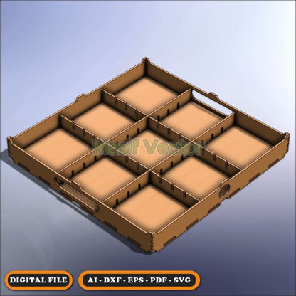 Laser Cut Files - Stackable Mini Tray - Storage Box - Masif Vector