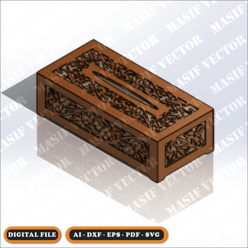 Laser Cut Files - Tissue Box - Storage Box - Masif Vector