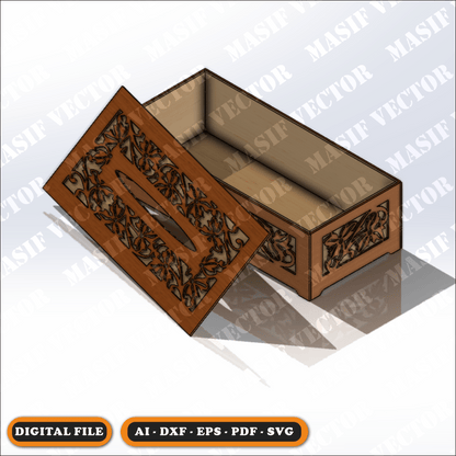 Laser Cut Files - Tissue Box - Storage Box - Masif Vector