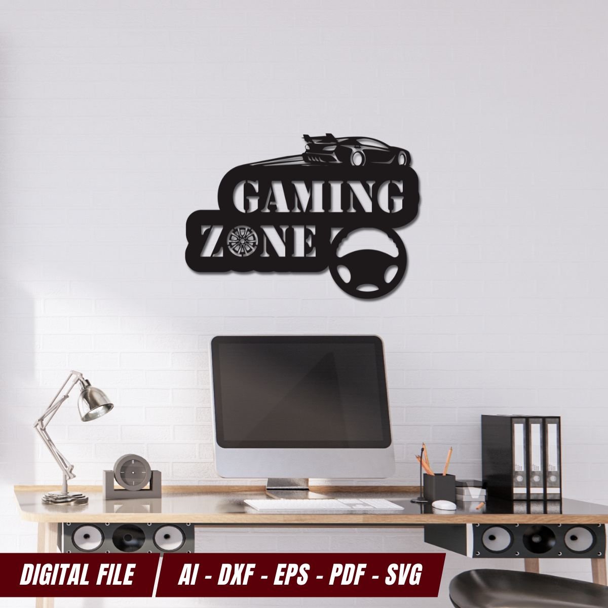 Transform any room into the ultimate gaming zone with our Wall Decor - Gaming Zone Racing Car.