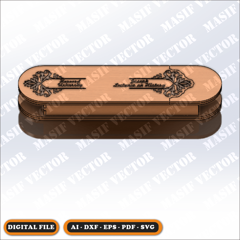 Laser Cut Files - Wooden Pen Case - Storage Box - Masif Vector