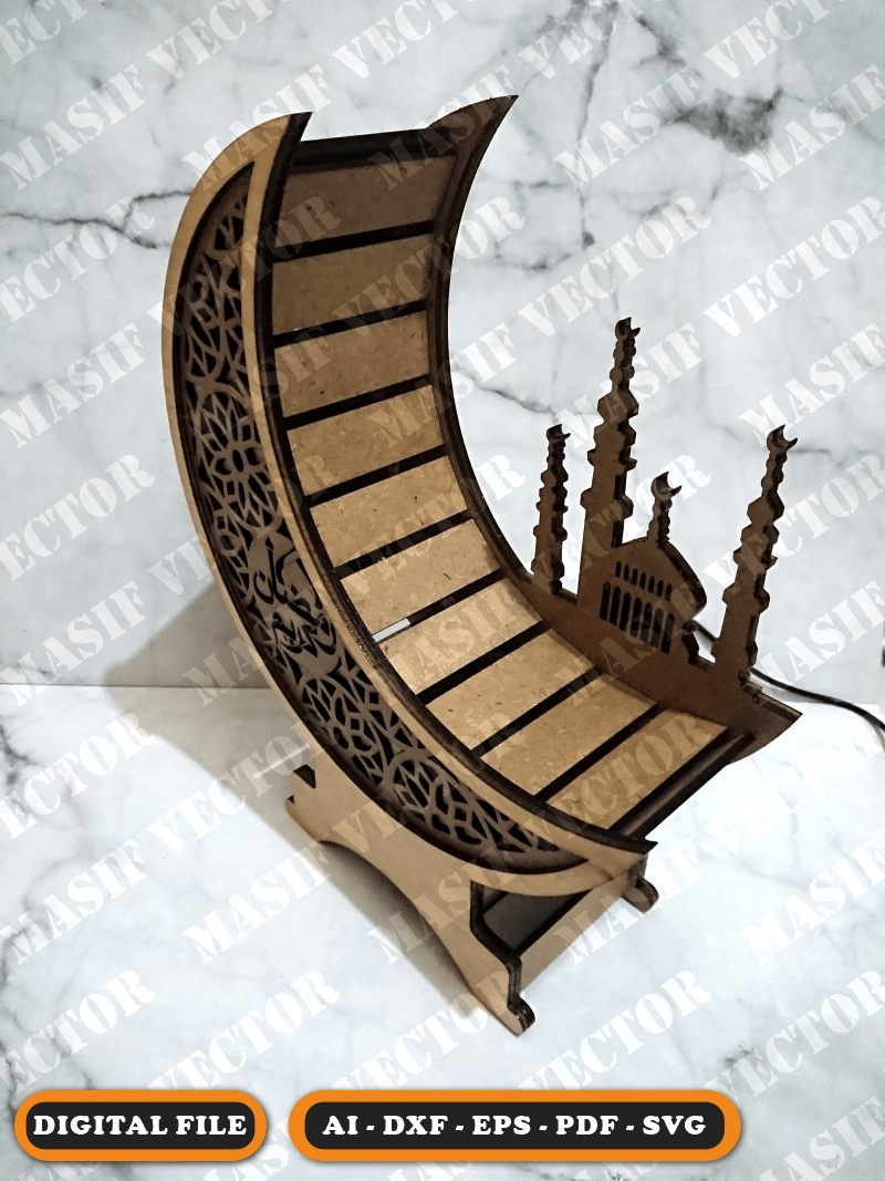 Laser Cutting Files - Ramadan Moonlight Table Lamp - Table Lamps - Masif Vector