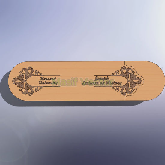 Wooden pen case box model kit with engraved details, ideal for a gift box presentation. Its design is sure to impress friends, bosses, and clients alike with their name engraved.Thickness 3mm, digital file formats AI, DXF, EPS, PDF, SVG.