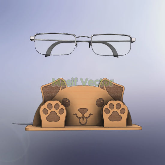 Get our adorable Dog-Shaped Wooden Eyeglass Holder laser cut files, perfect for DIY and craft lovers. Easy to assemble with a video guide, ideal for 3mm material thickness. Download SVG, DXF, AI, EPS, and PDF files for custom decor or gift ideas!