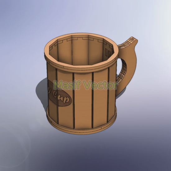 3D Wooden Cup Model engraved My Cup. Designed with a precise 3mm thickness, this aesthetic model is perfect for engraving laser cut enthusiasts. Digital file formats AI, DXF, EPS, PDF, SVG. Download your digital file today!