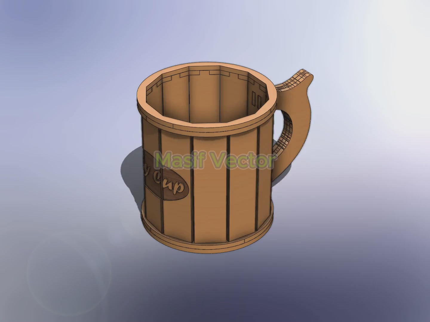 3D Wooden Cup Model engraved My Cup. Designed with a precise 3mm thickness, this aesthetic model is perfect for engraving laser cut enthusiasts. Digital file formats AI, DXF, EPS, PDF, SVG. Download your digital file today!