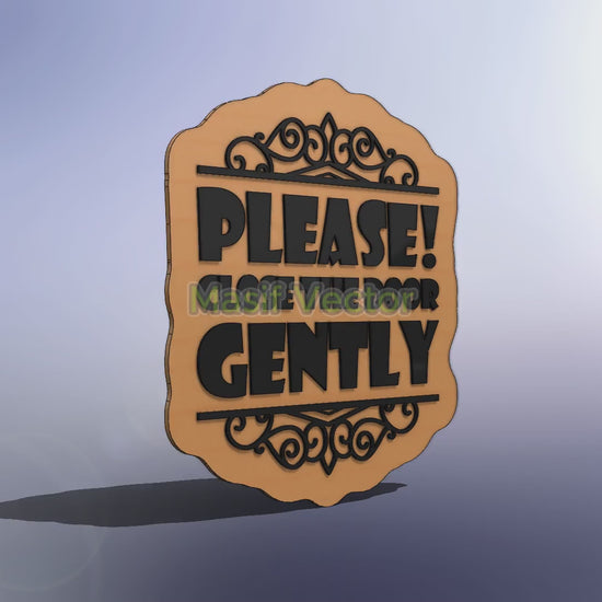 Upgrade your space with our PLEASE CLOSE THE DOOR GENTLY DIY Wooden Door Sign. Boasting intricate borders, this digital download is perfect for DIY projects. High-quality 2-layer design with AI, DXF, EPS, PDF, SVG. Ideal for laser cutting lover!