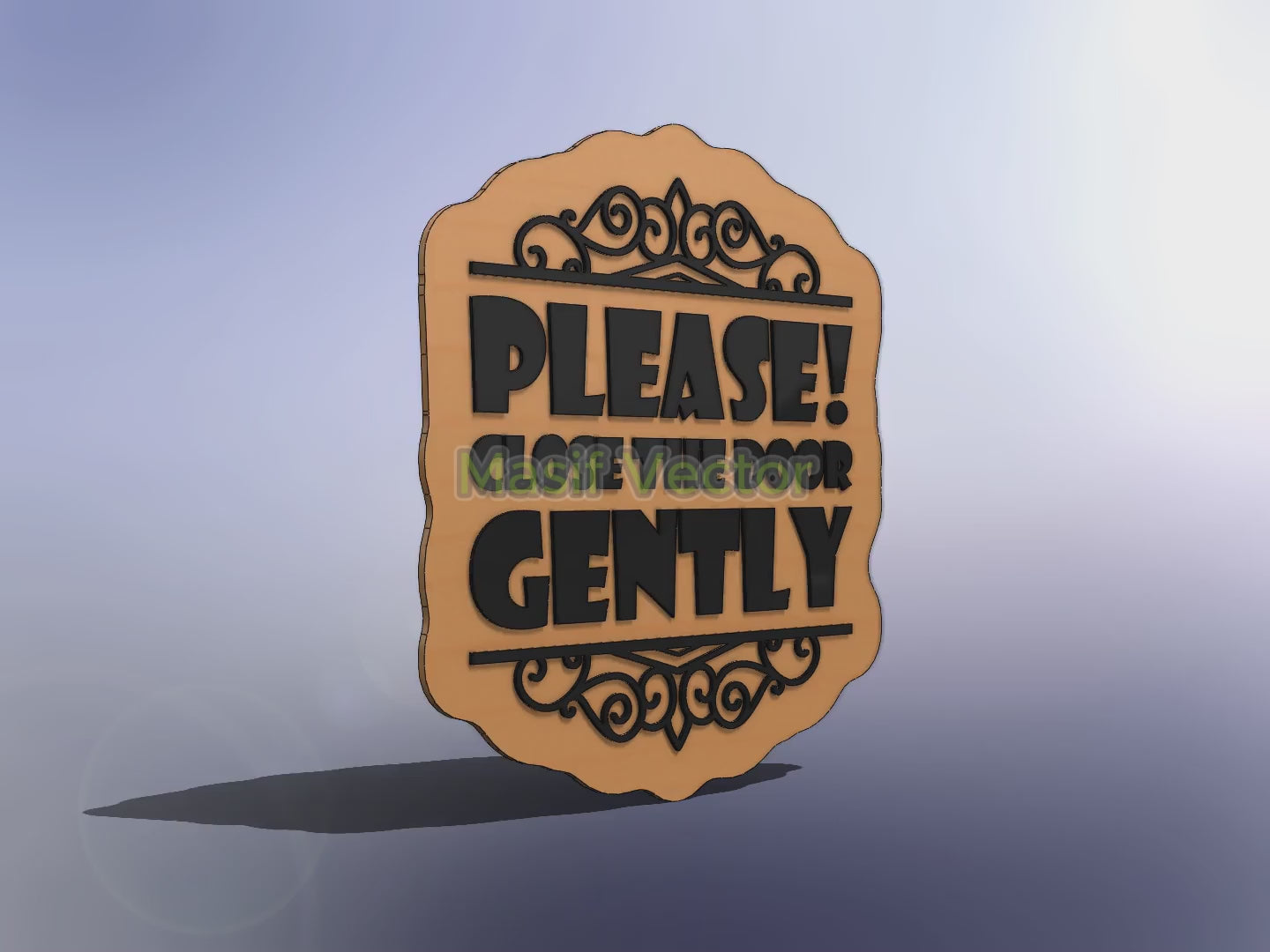 Upgrade your space with our PLEASE CLOSE THE DOOR GENTLY DIY Wooden Door Sign. Boasting intricate borders, this digital download is perfect for DIY projects. High-quality 2-layer design with AI, DXF, EPS, PDF, SVG. Ideal for laser cutting lover!