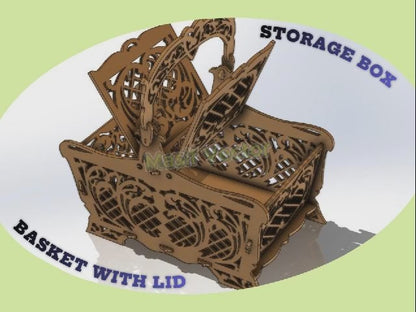 Laser Cut Files - Basket With Lid